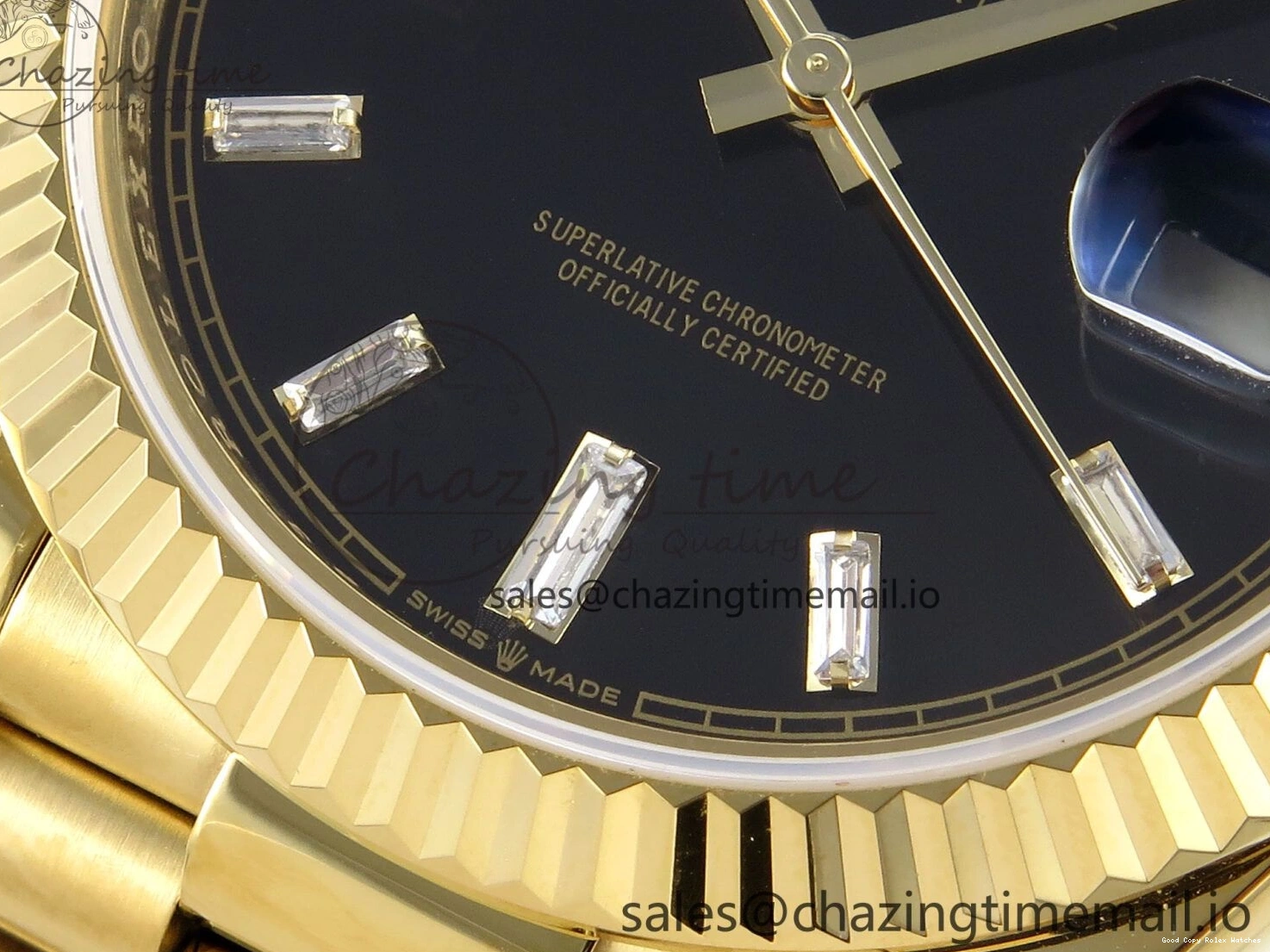 Good Copy Rolex Watches Bracelet 842 on Dial Best Date (Gain Contemporary Edition Weight) Day VR3255 Black YG 1:1 Crystal 228238 KF 40 President 0113